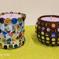 Portacandela / Tea Light in Vetro a Mosaico