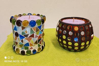 Portacandela / Tea Light in Vetro a Mosaico