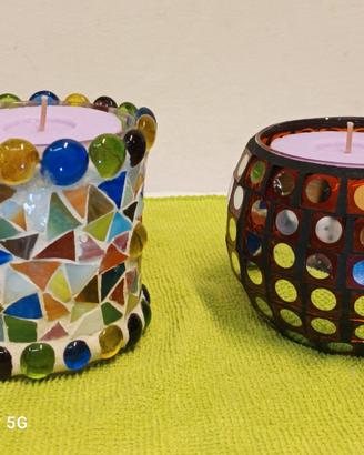 Portacandela / Tea Light in Vetro a Mosaico