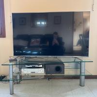 Mobile porta tv in vetro e acciaio