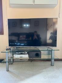 Mobile porta tv in vetro e acciaio