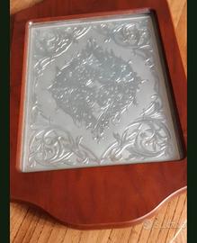 VASSOIO IN LEGNO CON LASTRA D'ARGENTO