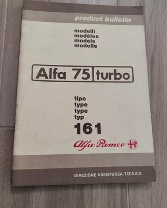alfa 75 turbo product bulletin multilingue origina
