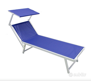 Lettino Sdraio Mare con Parasole BLU