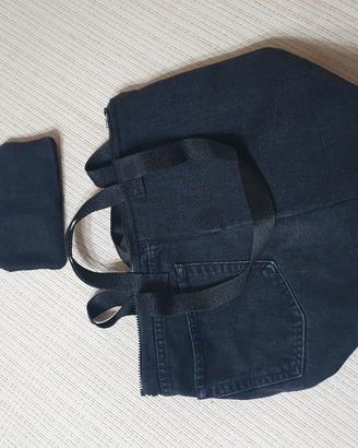 borsa jeans nera 