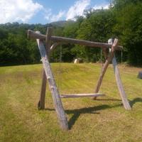 Altalena in legno di castagno e rovere 