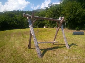 Altalena in legno di castagno e rovere 