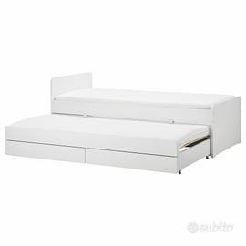 Letto singolo con cassetti e secondo letto