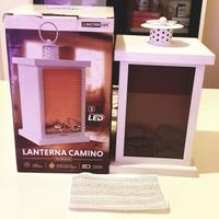 Lanterna led bianca effetto camino fiamma viva 