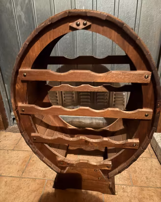 Portabottiglie legno forma di botte