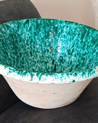 Ciotola  smaltata verde anni '40 (h=24cm - d=50cm)