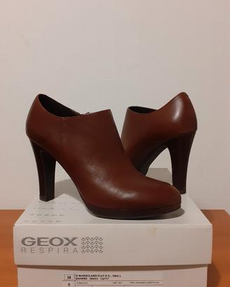 Geox Tronchetto in pelle tacco alto 38 marrone