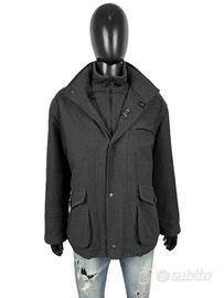 Fay Double Collar Giaccone Lana Grigio Uomo XL