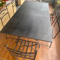 Tavolo ferro con sei sedie