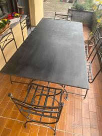 Tavolo ferro con sei sedie