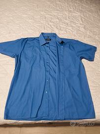 Camicia uomo maniche corte blu