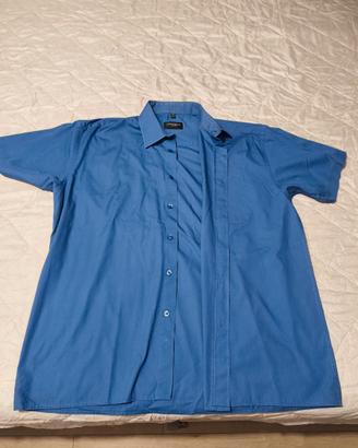 Camicia uomo maniche corte blu