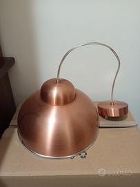 Lampadario oro ambrato in metallo