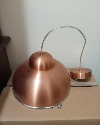 Lampadario oro ambrato in metallo