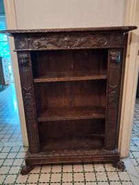 mobiletto libreria legno scuro 