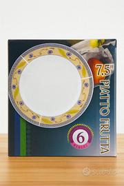 Set 6 Piattini Frutta 7,5" Decorati – Eleganti e R