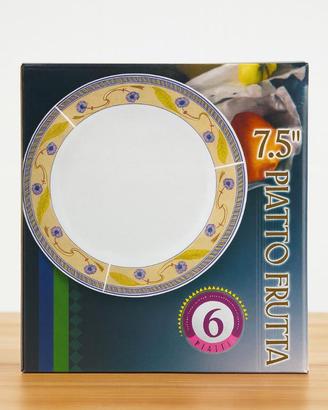 Set 6 Piattini Frutta 7,5" Decorati – Eleganti e R