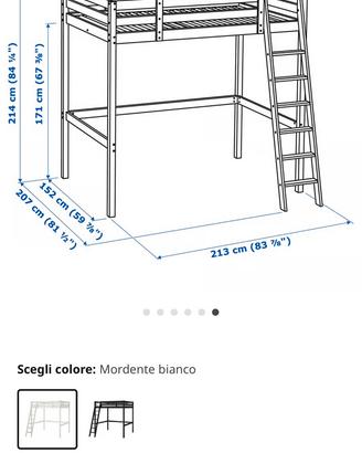 Letto soppalco ikea bianco + materasso - smontato