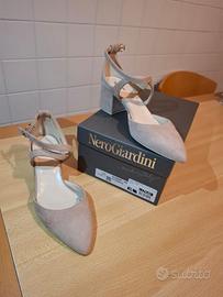 Scarpe chanelle in camoscio NeroGiardini  n.36