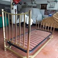 LETTO SINGOLO-IN OTTONE-COMPLETO DI RETE A DOGHE