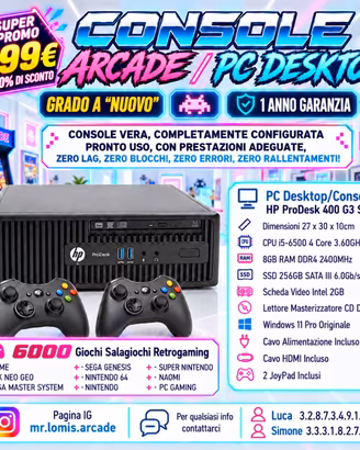 PC Console Arcade i5 8GB RAM SSD 256GB
