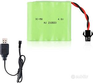 Batteria NiMH 4.8V 1200mAh con USB per Auto RC