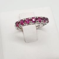 COD.504.25 ANELLO ORO BIANCO 18K 750 RUBINI