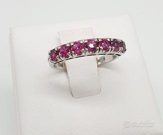 COD.504.25 ANELLO ORO BIANCO 18K 750 RUBINI