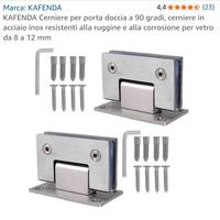 Anta doccia in cristallo 8mm con cerniere a muro