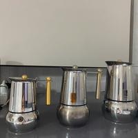 Set di 3 caffettiere in acciaio made in italy