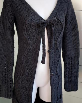 Nolita DeNimes Cardigan lungo nero in maglia tg.XL