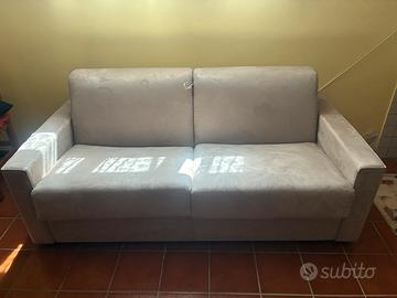 Divano letto 2 posti in alcantara