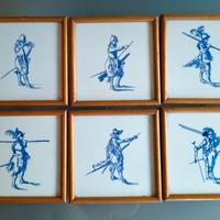 6 quadri ceramica Delft vintage cm 15 x 15