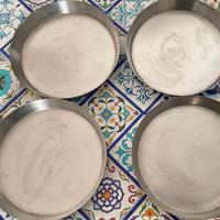 4 padellini teglia per pizza in acciaio inox come