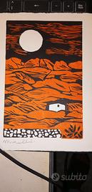 linoleografia a colori anni '70