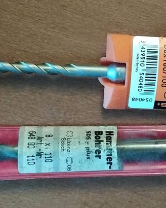 2 Punte trapano perforatore–(1 SDS 8x110+1 SDS 6X