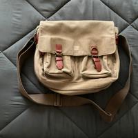 Borsone Messenger Troop London Canvas e Pelle