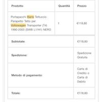 Barre longitudinali per vw t4/t5