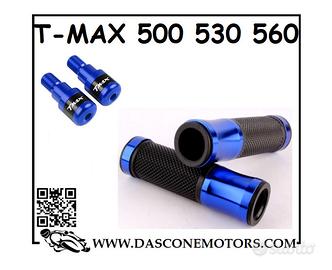 COPPIA MANOPOLE E BILANCERI CON SCRITTA TMAX BLU