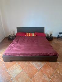 Letto King Size Moderno in Legno Wengé