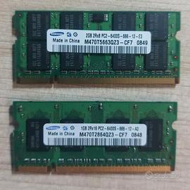RAM DDR2 Samsung 3GB totali
