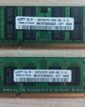 RAM DDR2 Samsung 3GB totali
