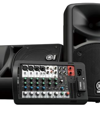 impianto audio  StagePas 600 BT con supporti casse