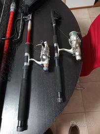 canne da pesca con occorrente