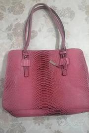 borsa rosa a spalla in Vera pelle